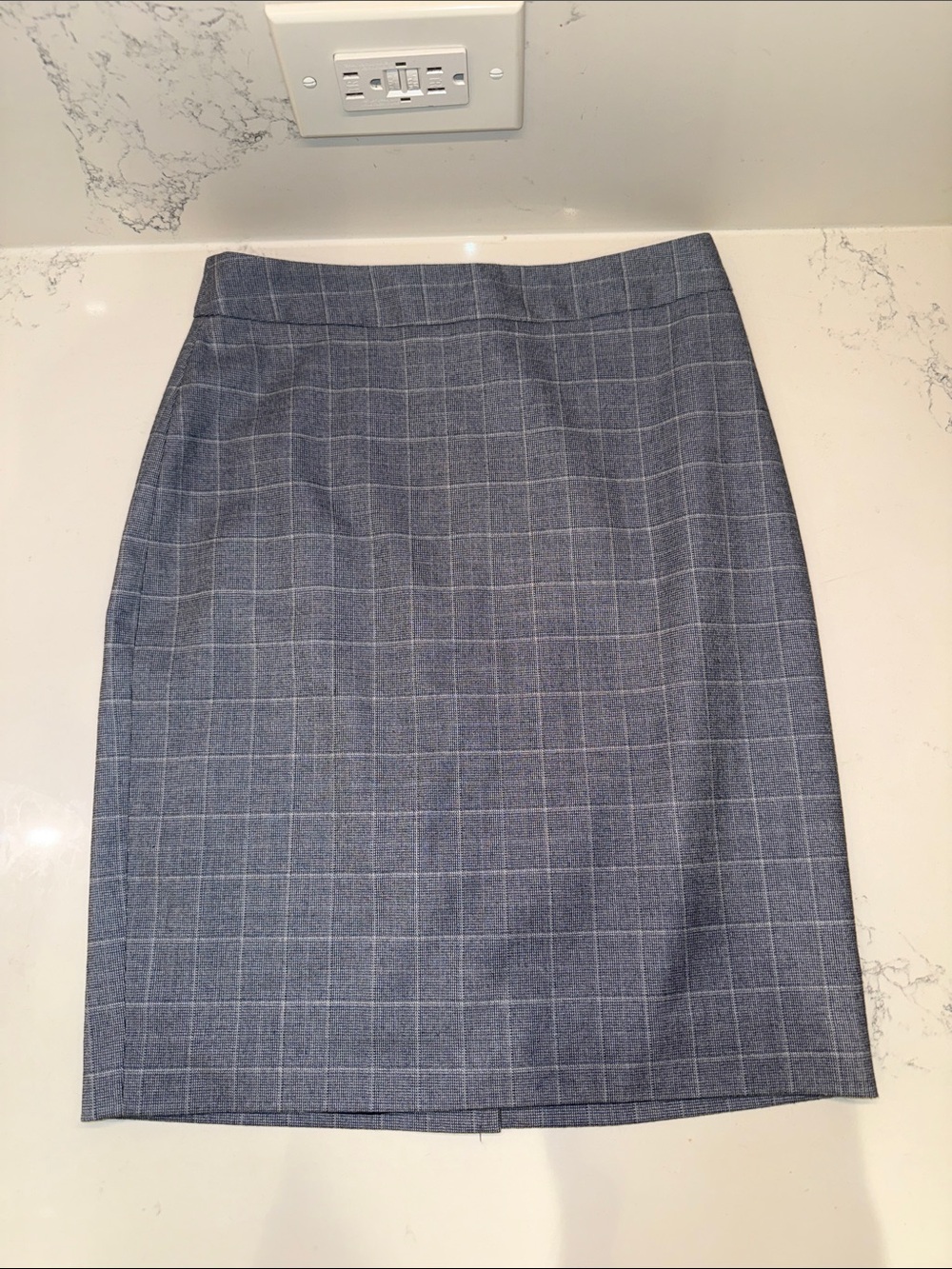 Banana Republic Gray Windowpane Pencil Skirt